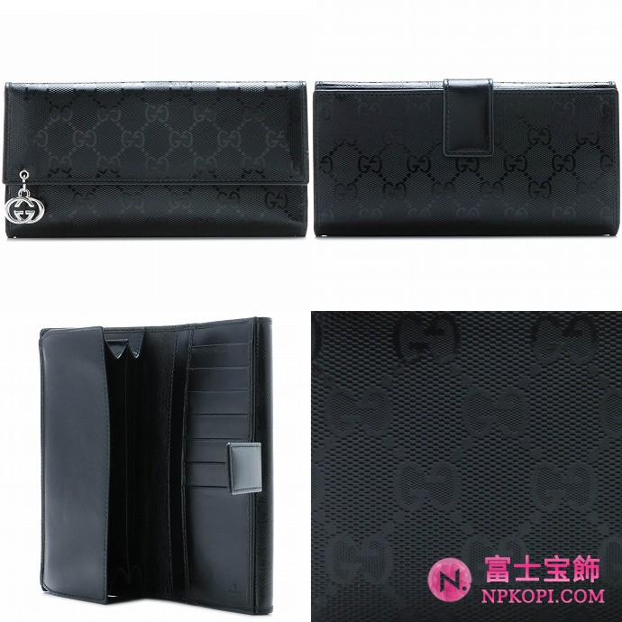 GUCCI/グッチ 2012年春夏新作GG PIERCEコーティングGG柄Gチャーム付きWホック長財布 212104 FU49N 1000 